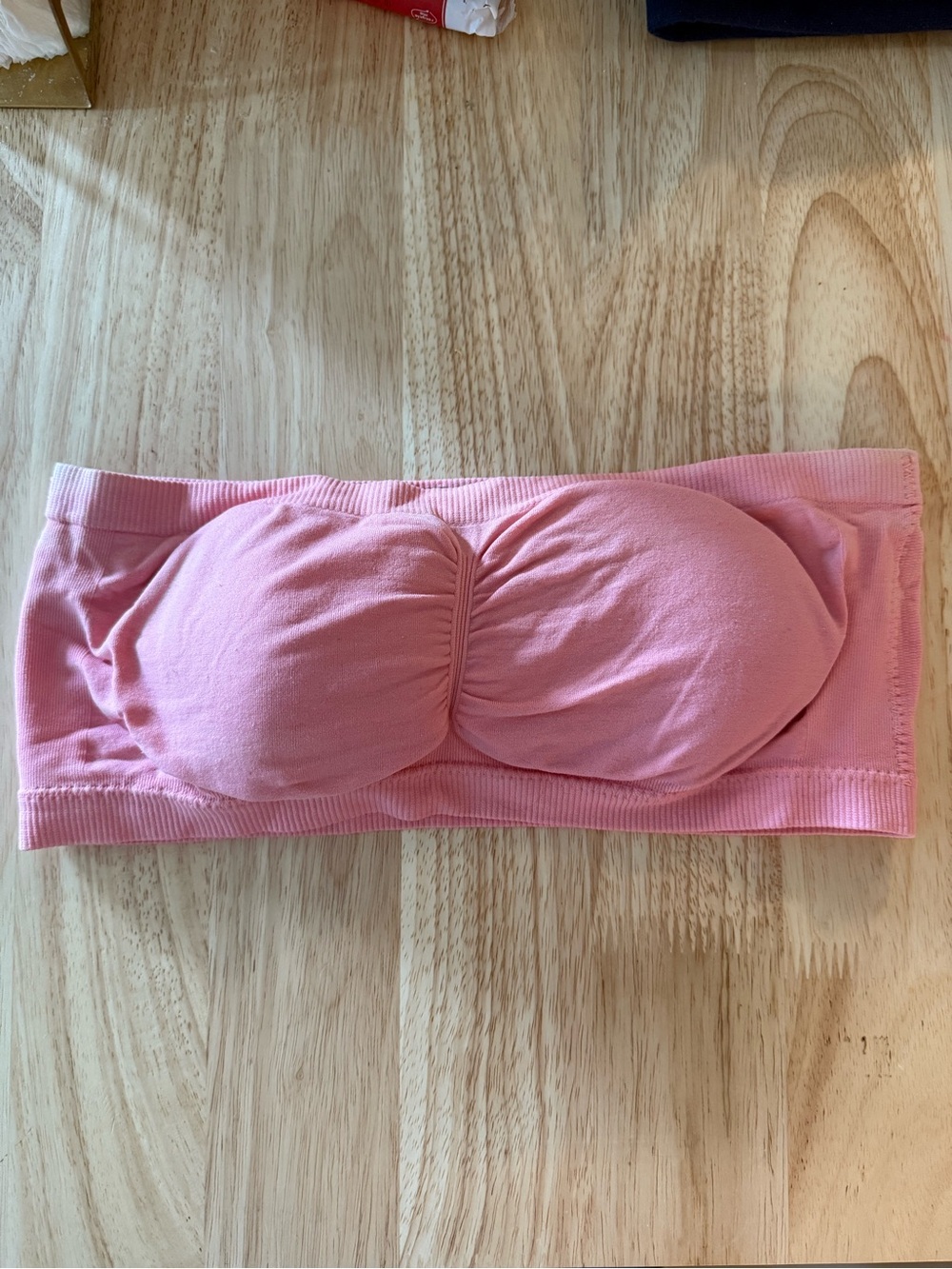 BDG Coral Pink Strapless Bandeau Top